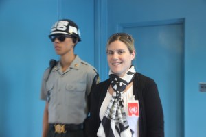 On the North Korean side of the treaty room.